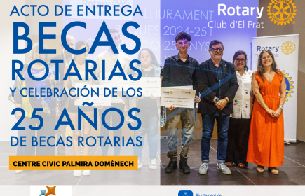 El Rotary Club de El Prat celebró 25 años de becas, otorgando cuatro de 1.000€ para 2024-25 en acto con el alcalde.